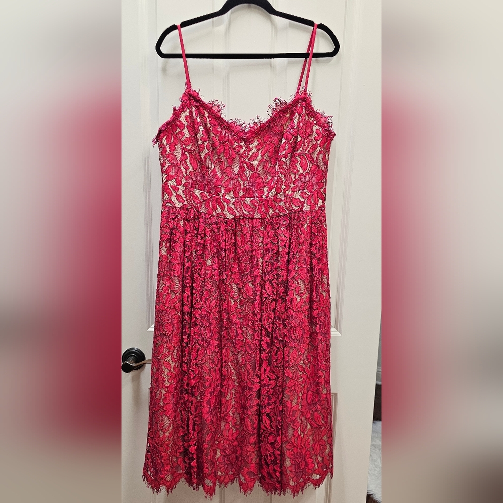 Elegant Red Lace Dress